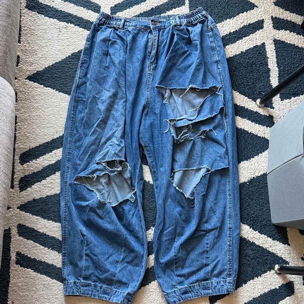 Yesno Distressed Blue Denim Pants